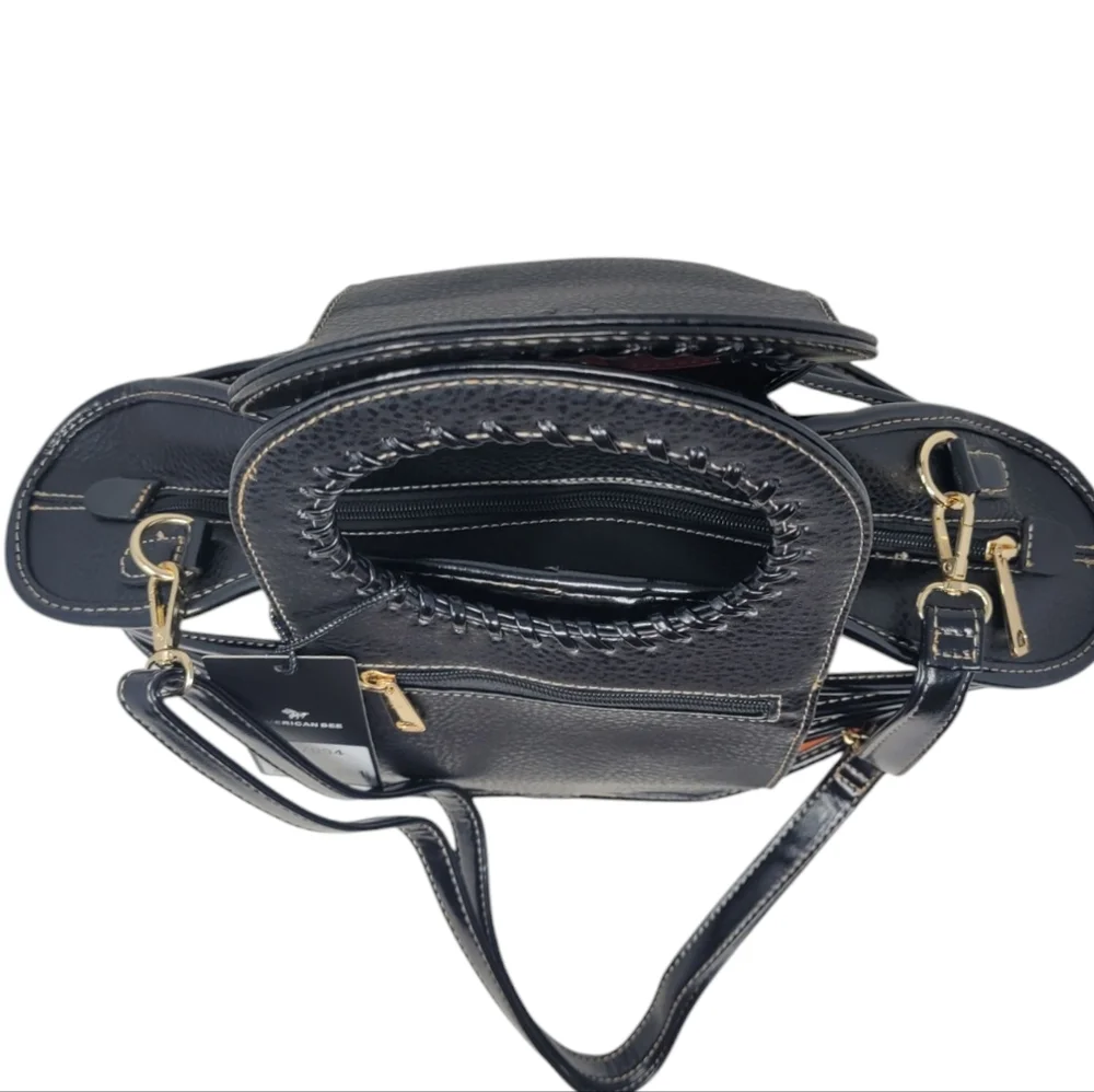 Accordian Style Stiched Satchel